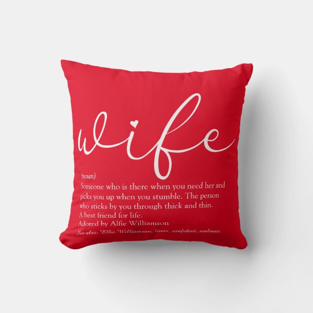 Elegant Modern Chic Script Red-Personlig Kudde (Framsida)