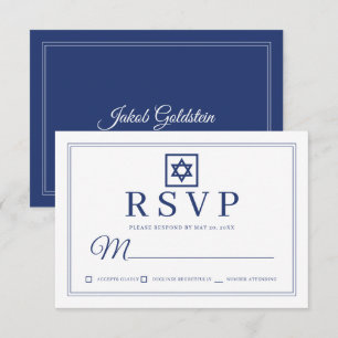Elegant Modern Chic Simple Classic Pub Mitzvah OSA Kort
