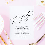 Elegant Modern Chic-skript 50:e födelsedagen Inbjudningar<br><div class="desc">Elegant Modern Chic  Skriptupps 50:e födelsedagsinbjudan</div>