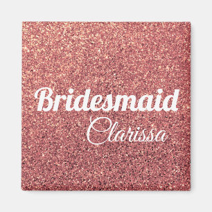 elegant Modern chick, ro guld glitter Magnet