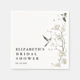 Elegant Modern Chinoiserie Blommig Bröllopsdusch Pappersservett
