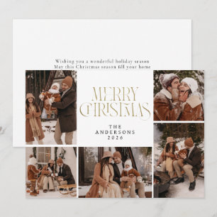 Elegant Modern Christmas Family 5 Foto Julkort