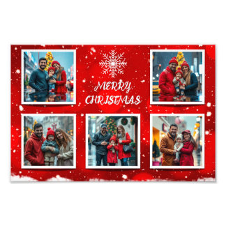 Elegant Modern Christmas Family Photo Design Fototryck