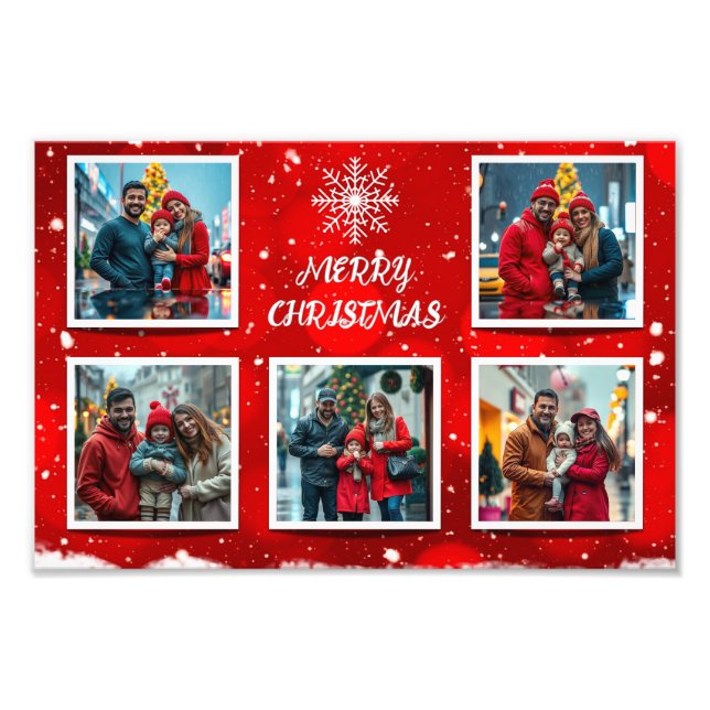 Elegant Modern Christmas Family Photo Design Fototryck (Framsidan)