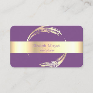 Elegant Modern Cirkel Violett, Guld Visitkort