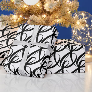 Elegant, Modern Classic Black and White Bröllop Presentpapper