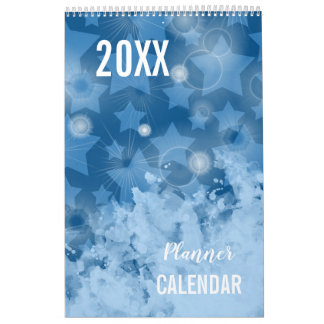 Elegant Modern Classic Blue Stars mönster Planner Kalender