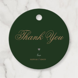 Elegant Modern Classic Emerald Grönt Guld Bröllop Gåvor Etiketter