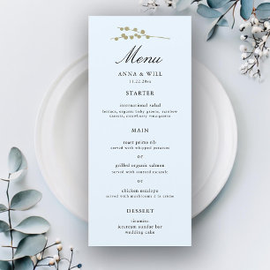 Elegant Modern Classic Ice Blue Winter Wedding Meny