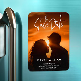 Elegant Modern Classic Photo Bröllop spara datum Magnet