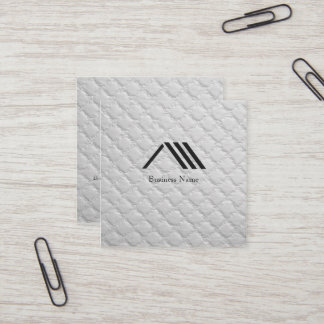 Elegant Modern Classy Logo Ivory White Fyrkantigt Visitkort