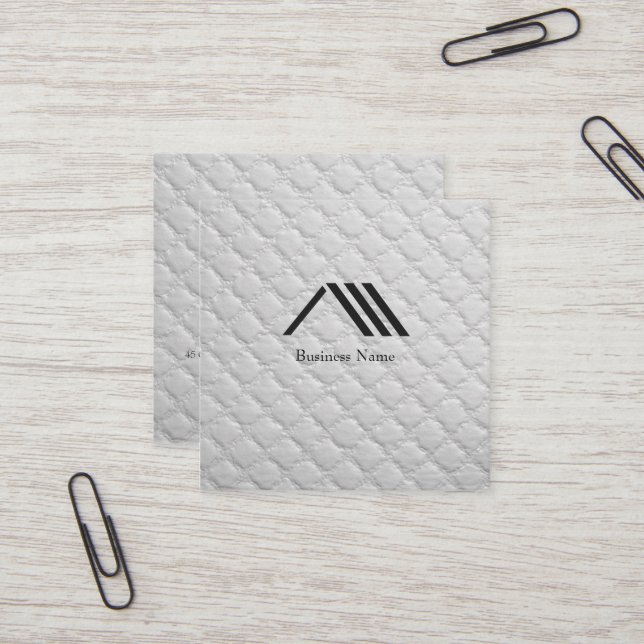 Elegant Modern Classy Logo Ivory White Fyrkantigt Visitkort (Fram/Back In Situ)