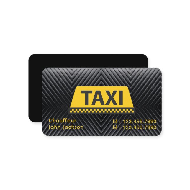 Elegant Modern Classy uber taxi svart Visitkort (Fram/Back In Situ)