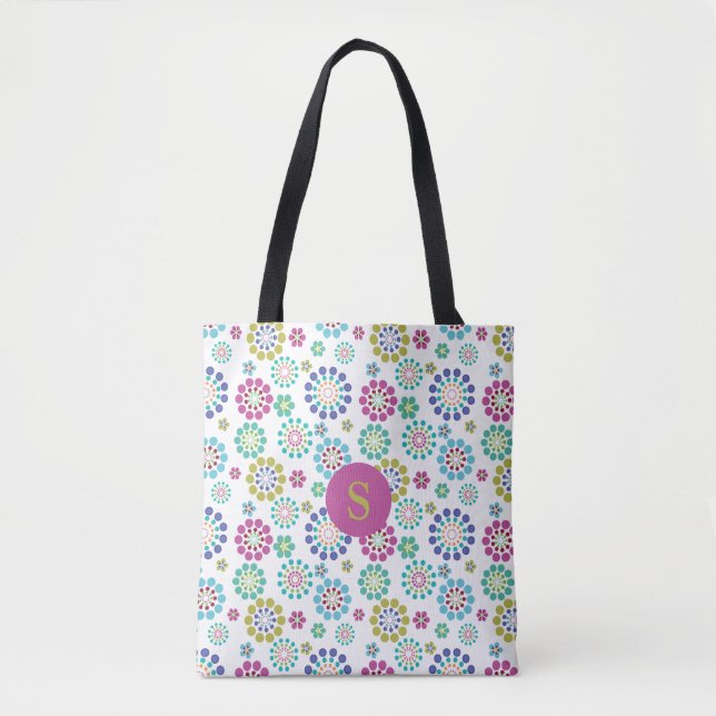 Elegant modern colorful pink dot flower pattern tygkasse (Framsida)