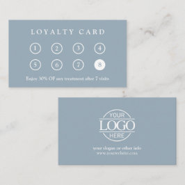 Elegant Modern Company Business Logo Dusty Blue Lojalitetskort