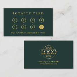 Elegant Modern Company Business Logo Green & Gold Lojalitetskort