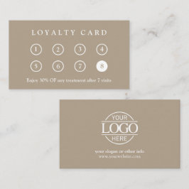 Elegant Modern Company Business Logo Taupe Beige Lojalitetskort