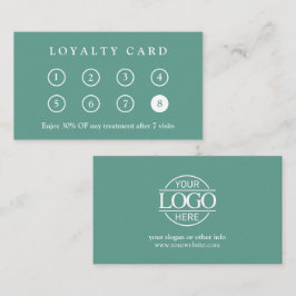 Elegant Modern Company Business Logo Teal Green Lojalitetskort