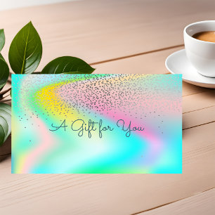 Elegant Modern Confetti Rainbow HoloGrapi Rabattkort