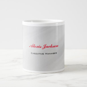 Elegant Modern Contemporary Stil Grått Red Jumbo Mugg