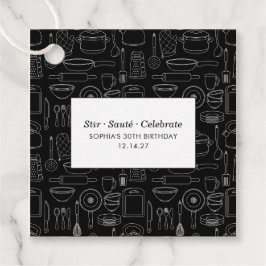Elegant Modern Cooking Party Chef Birthday Party Gåvor Etiketter