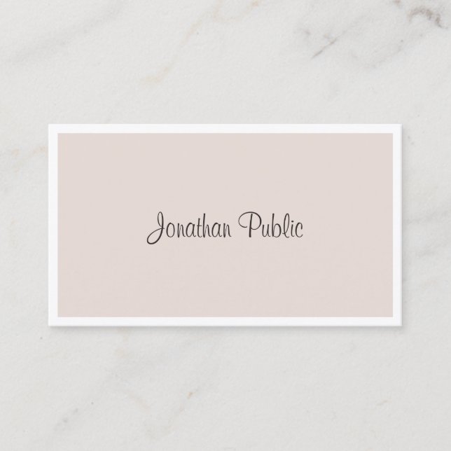 Elegant Modern Coola Freehand Script Sleek Plain Visitkort (Framsida)
