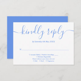 Elegant Modern Cornblomma - blått skript OSA Kort