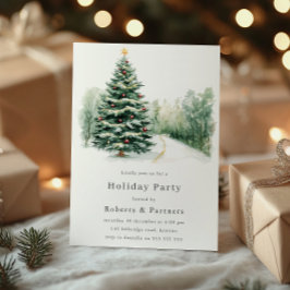 Elegant Modern Corporate Jul Julfest Inbjudningar