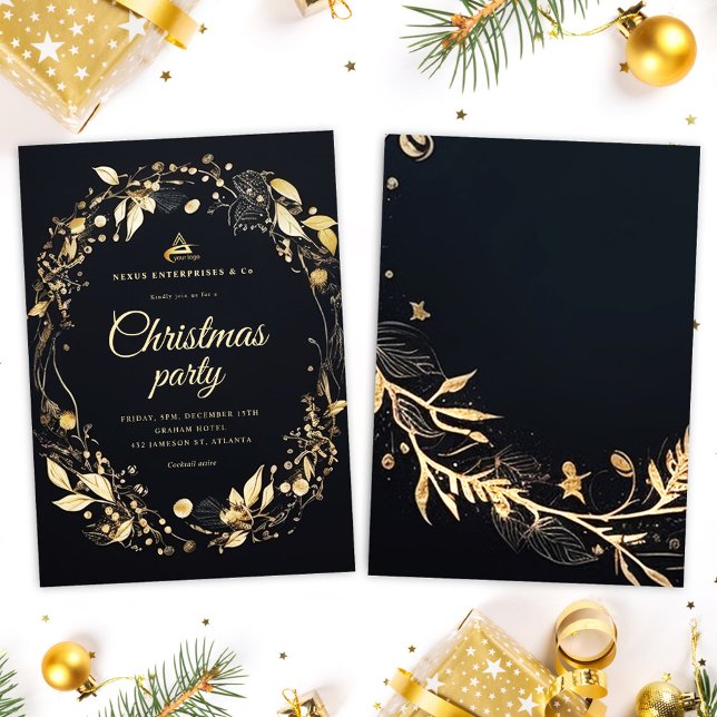 Elegant Modern Corporate jul Party Inbjudningar (Elegant Modern Corporate Christmas Party Invitation)