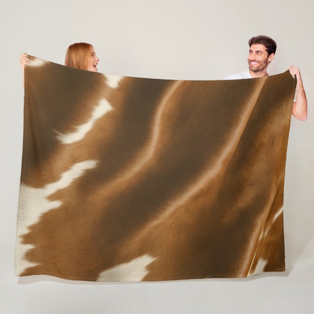 Elegant Modern Cow Faux Leather Collection Fleecefilt (På plats)