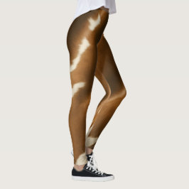 Elegant Modern Cow Faux Leather Collection Leggings