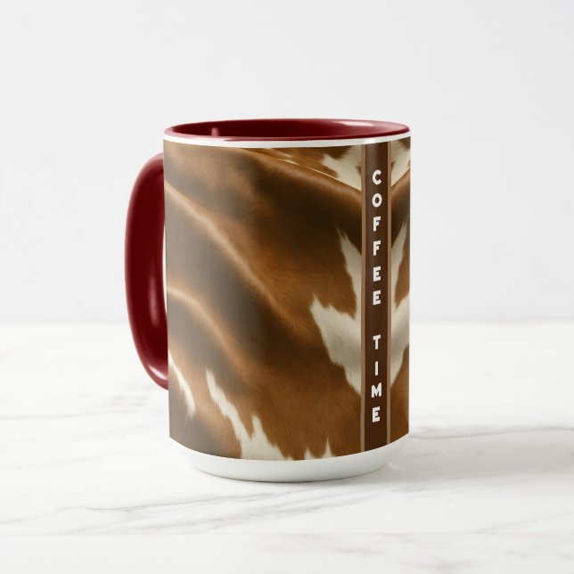 Elegant Modern Cow Faux Leather Collection Mugg (Framsida vänster)