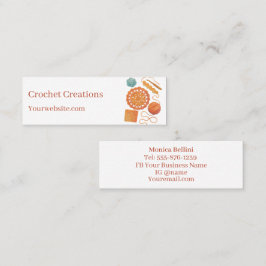 Elegant Modern Crochet Watercolor Crocheting Mini Visitkort