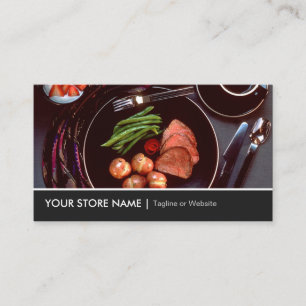 Elegant Modern Cuisine Beef Steak Tableware Themme Visitkort