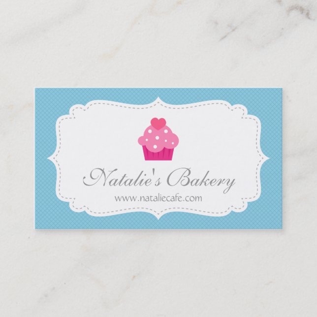 Elegant, modern, cupcake, bageri visitkort (Framsida)
