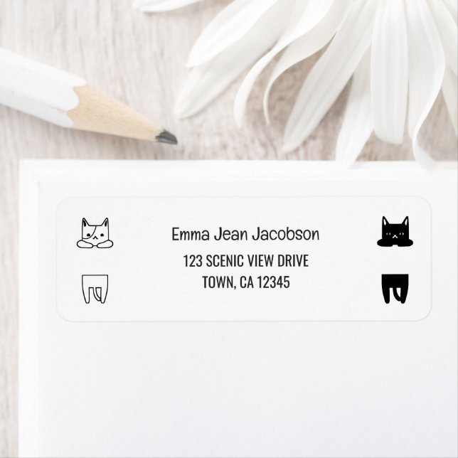 Elegant Modern Cute Cats 2 Foton, Returadress Etikett (Insitu)