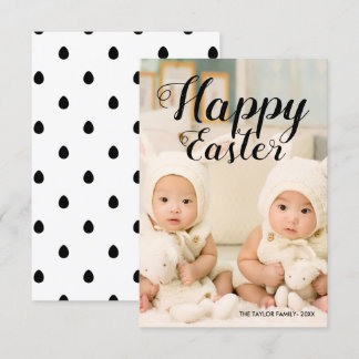 Elegant Modern Cute Glad påsk Text | Foto Inbjudningar