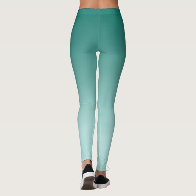 Elegant Modern Cute Template Teal Gradient Womens Leggings (Baksida)