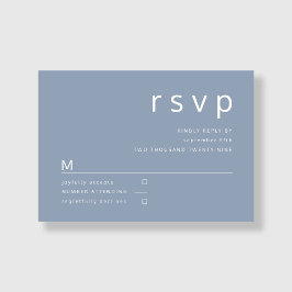 Elegant modern dammig blå bröllops-RSVP-kort OSA Kort