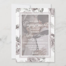 Elegant modern dammig rosa rosblommig förlovning