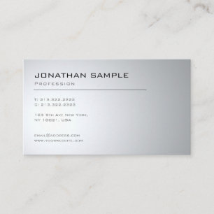 Elegant Modern Design Clean Trendig Silver Visitkort