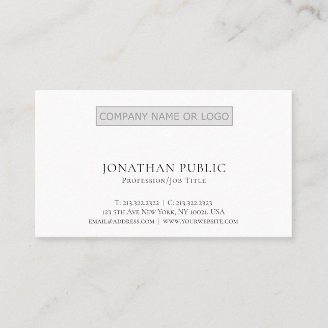 Elegant Modern Design Minimalistic Company Visitkort (Framsida)