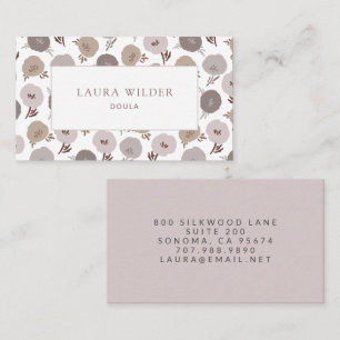 Elegant Modern Doula Blommönster Visitkort