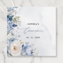 Elegant Modern Dusty Blue Floral Quinceañera 