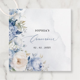 Elegant Modern Dusty Blue Floral Quinceañera  Gåvor Etiketter