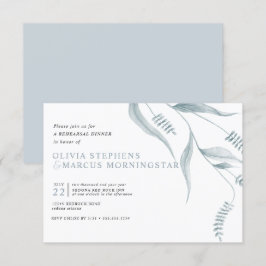 Elegant Modern Dusty Blue Foliage Inbjudningar