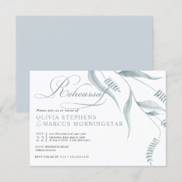 Elegant Modern Dusty Blue Foliage Inbjudningar