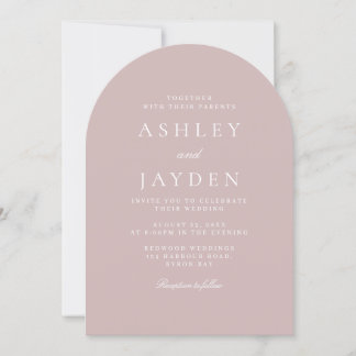 Elegant Modern Dusty Pink Arch Wedding Inbjudningar