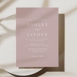 Elegant Modern Dusty Pink Minimal Wedding Inbjudningar