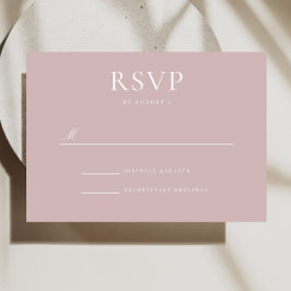 Elegant Modern Dusty Pink Wedding RSVP Card OSA Kort